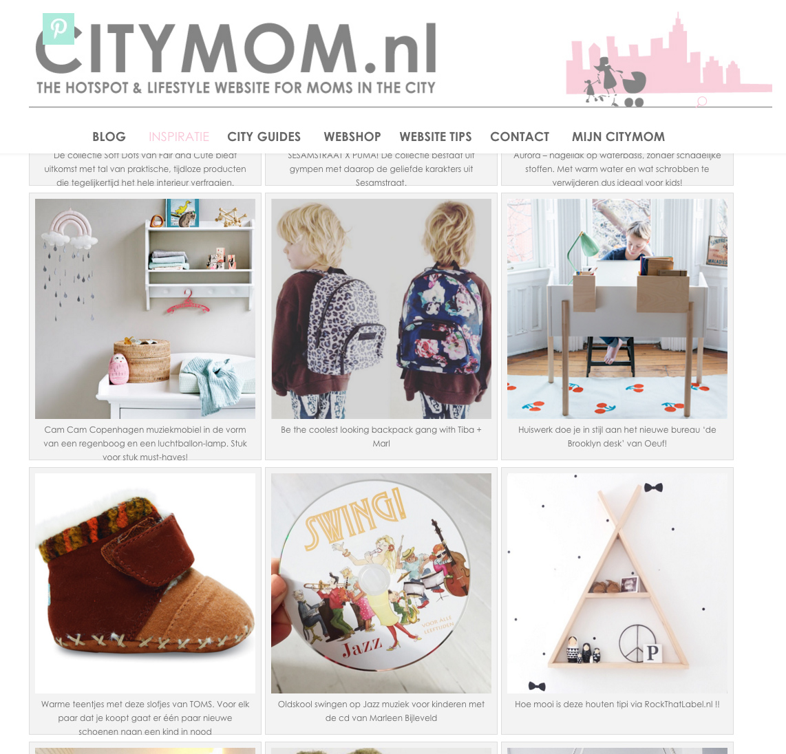 CityMom website plaatsing